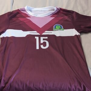 Maroon and White Sports Jersey